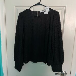 BNWT Black Long Sleeve Textured Knit